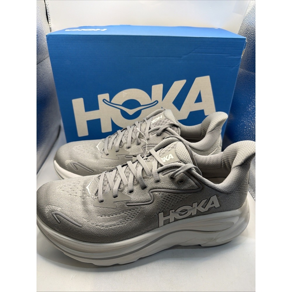 Hoka Clifton 10  Men's Stellar Grey / Stardust 1162030-STLLR Size 9D NIB
